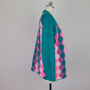 60s oversized harlequin cardigan jacket size large image 5