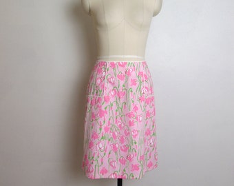 Jupe Lilly Pulitzer Imprimé Papillons Verts - Taille 0 - Longueur Genou - Coton Avec Ruban Rose