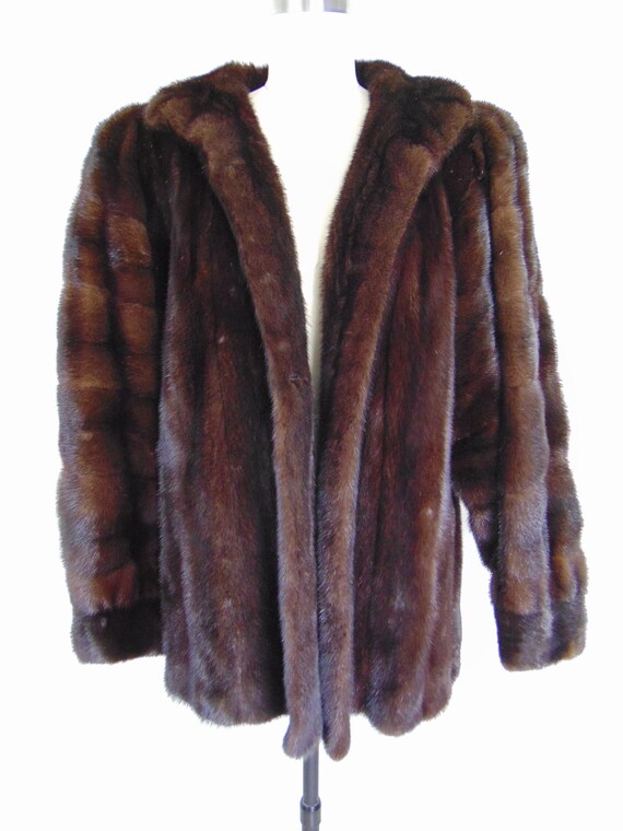 80s chocolate MINK Lanvin jacket size medium - image 3