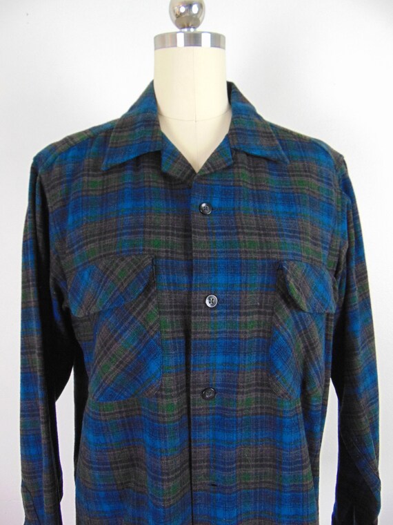 50s men's Pendleton wool camp shirt size medium 44 - image 2