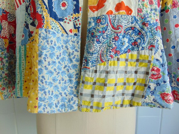 70s patchwork quilt cropped jacket size medium - image 6