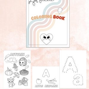 Libro para colorear del abecedario para niños / Libro imprimible para aprender el alfabeto / Libro de actividades educativas / Trazado de letras y fonética
