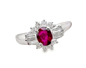 RING- Natural Ruby & Natural Diamonds,Handmade Jewelry,Platinum Ring, Jewelry with natural gemstone,