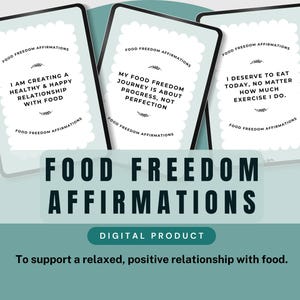 Positieve affirmaties, voedselvrijheid, behang voor telefoon, dagelijkse motivatie, affirmatiekaarten, affirmatiecitaten, intuïtief eten
