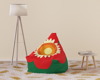 Flower Power Bean Bag Cover: Calming Kids Playroom Seating