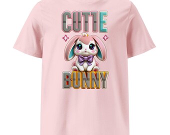 Camiseta gráfica de conejito / Camiseta de Pascua pastel