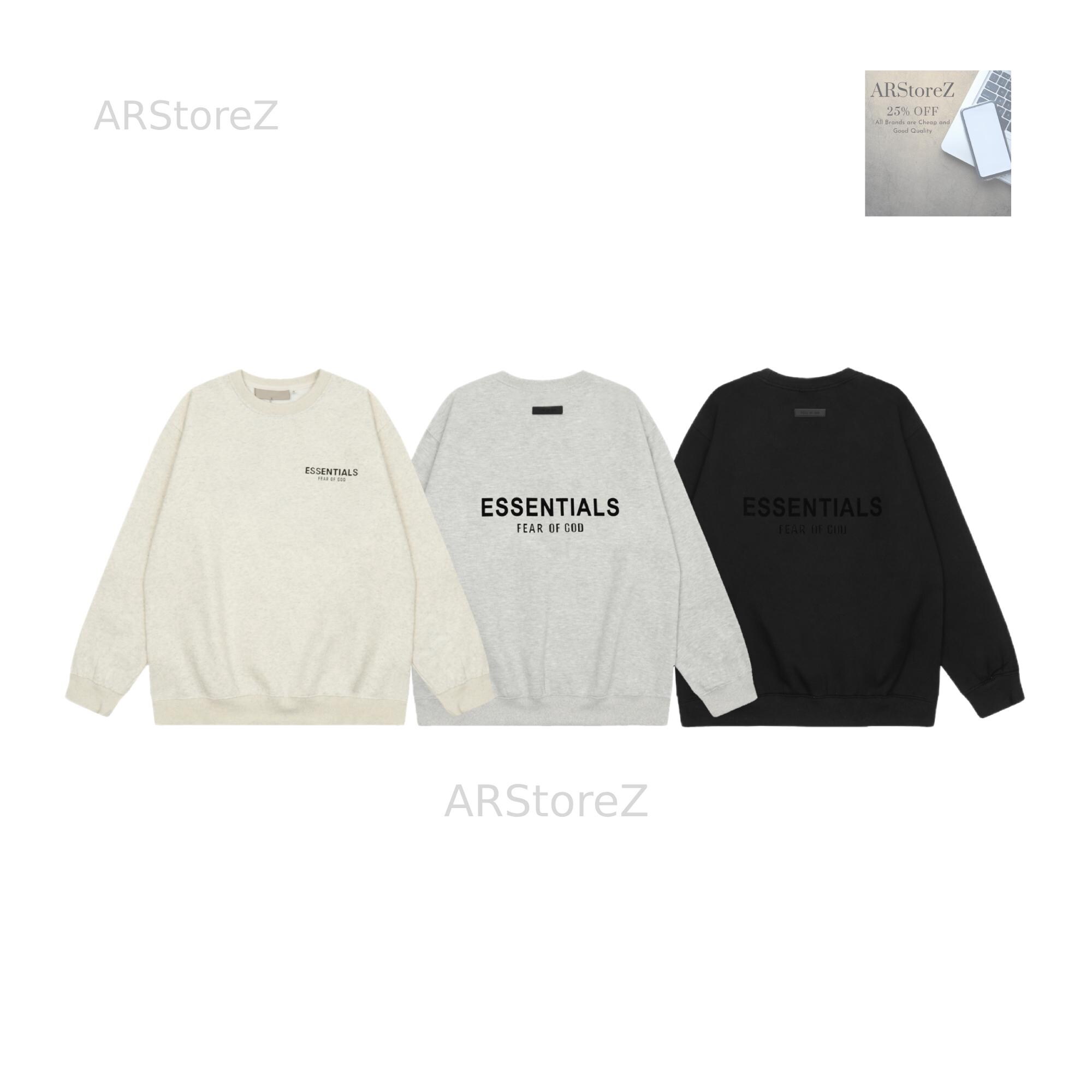 即配♡FEAR OF GOD Cream Cotton Patched Sweatshirt Patch Logo Crewneck Sweatshirt – THE-ECHELON