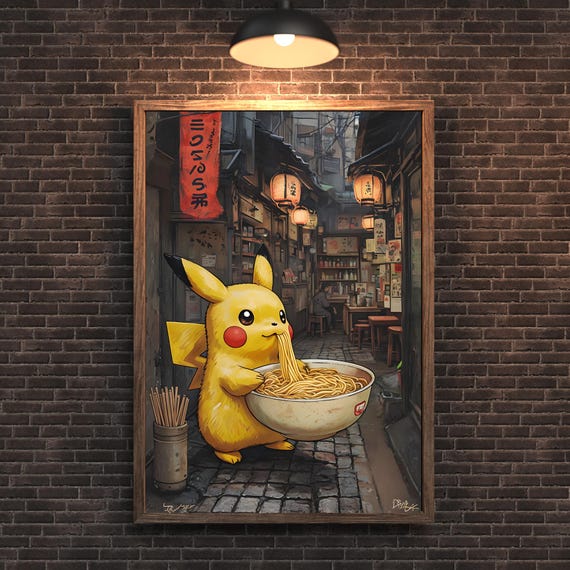 ポケモンラーメンシリーズポスター：日本風ポケモン風アートワーク