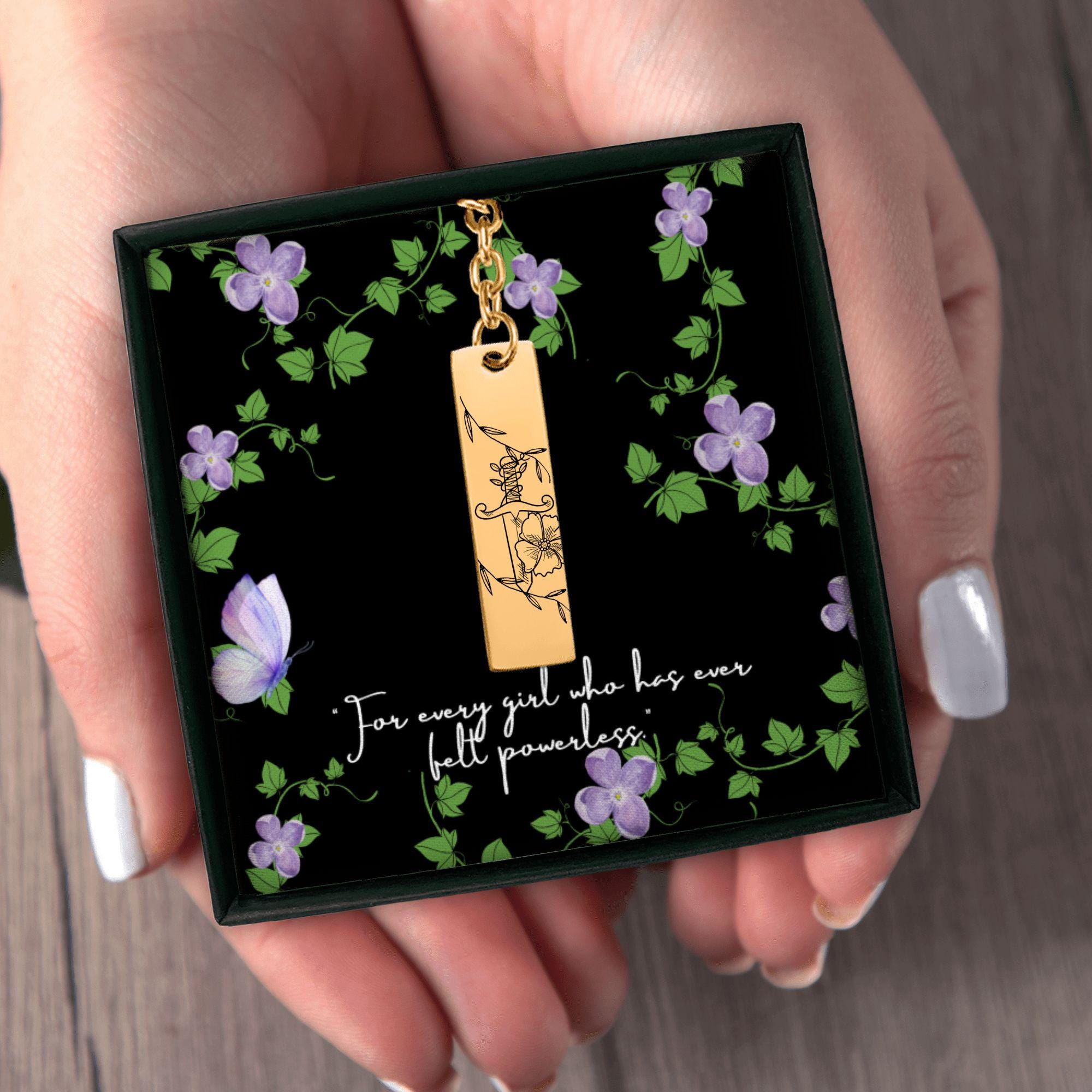 Powerless Keychain Powerless Book Series Keychain – Dagger and Vine Engraved Pendant - Etsy