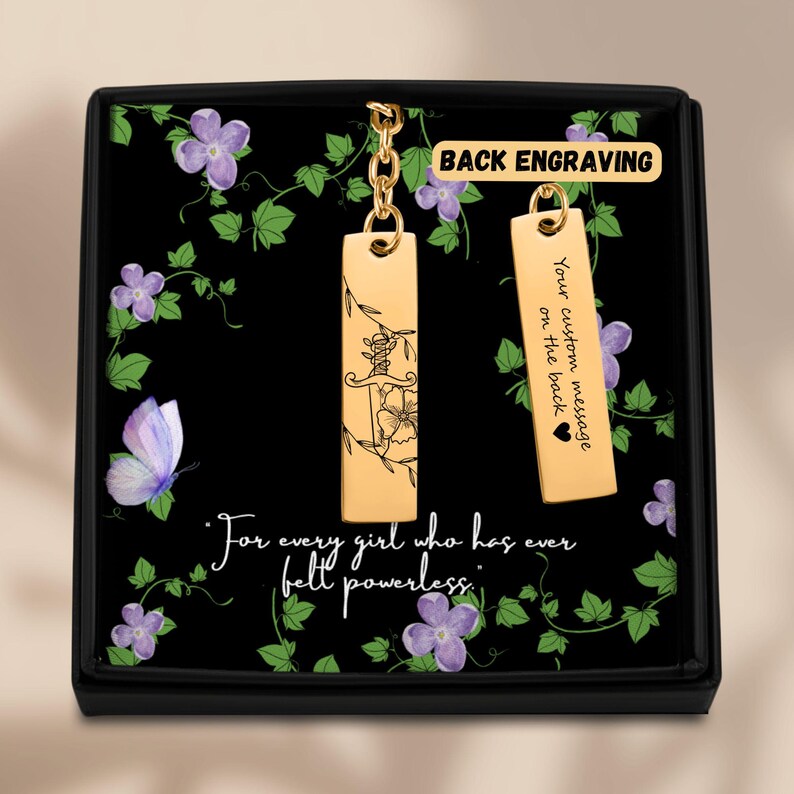 Powerless Keychain Powerless Book Series Keychain – Dagger and Vine Engraved Pendant - Etsy