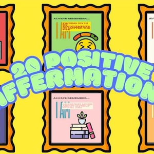 20 cartes d'affirmations positives pour renforcer la confiance en soi, l'estime de soi et la positivité | Soutien en santé mentale | Cadeau quotidien de motivation et de soins personnels