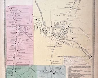 South Glastonbury map, Original 1869 Hartford County, Connecticut Atlas, Glastonbury