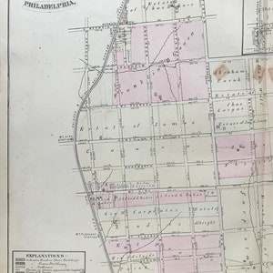 Mount Airy Map, Original 1878 Philadelphia Ward 22 Atlas, Ivy Hill ...