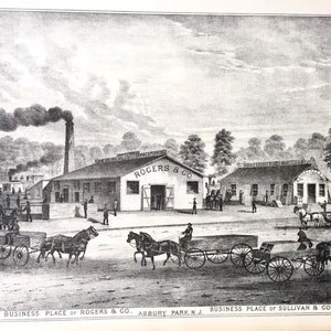 Asbury Park print, Original 1878 New Jersey Coast Atlas, Rodgers and company