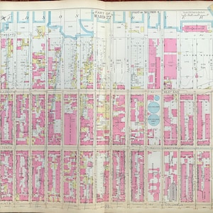 Hells Kitchen map, Original 1894 Manhattan Atlas, Lincoln Square, Metropolitan Opera