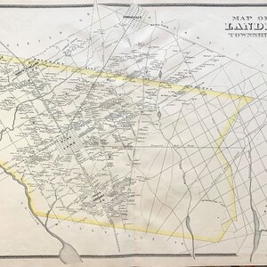 Vineland map, Original 1876 Cumberland County Atlas, New Jersey, Landisville