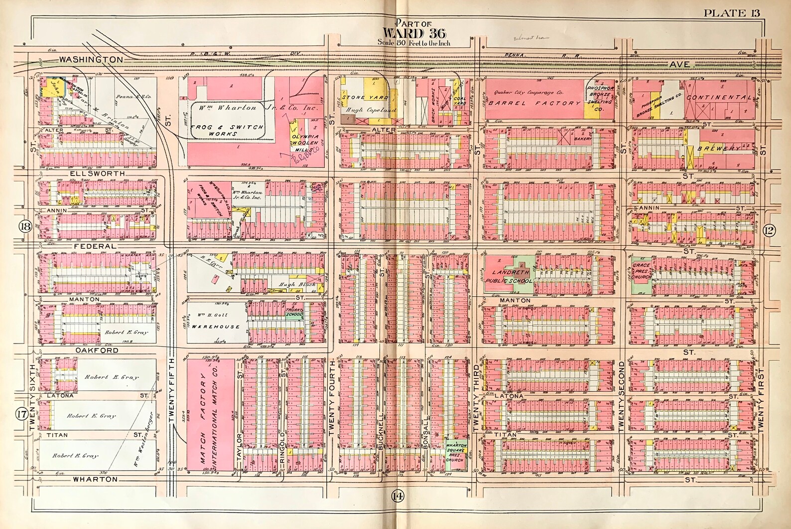 Grays Ferry Map Original 1909 City of Philadelphia Atlas Map Etsy