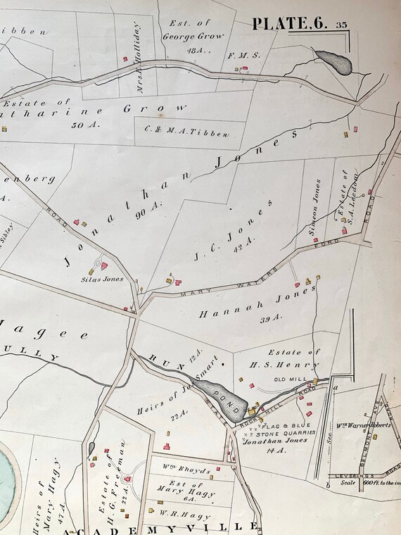 Home Décor penn Valley Belmont Driving Park Narberth Map Original 1881