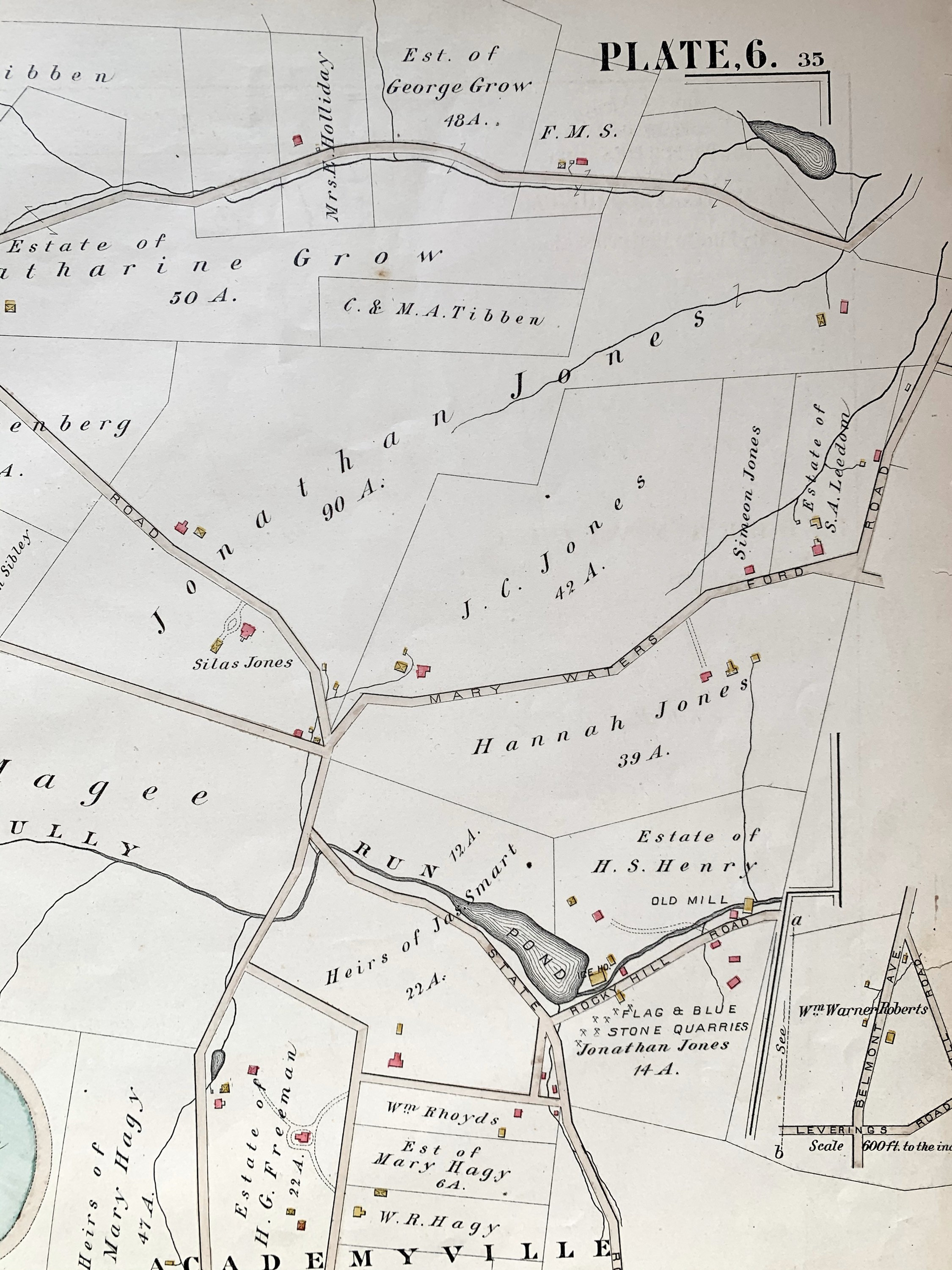 Narberth Map Original 1881 Bryn Mawr Atlas Belmont Driving Etsy