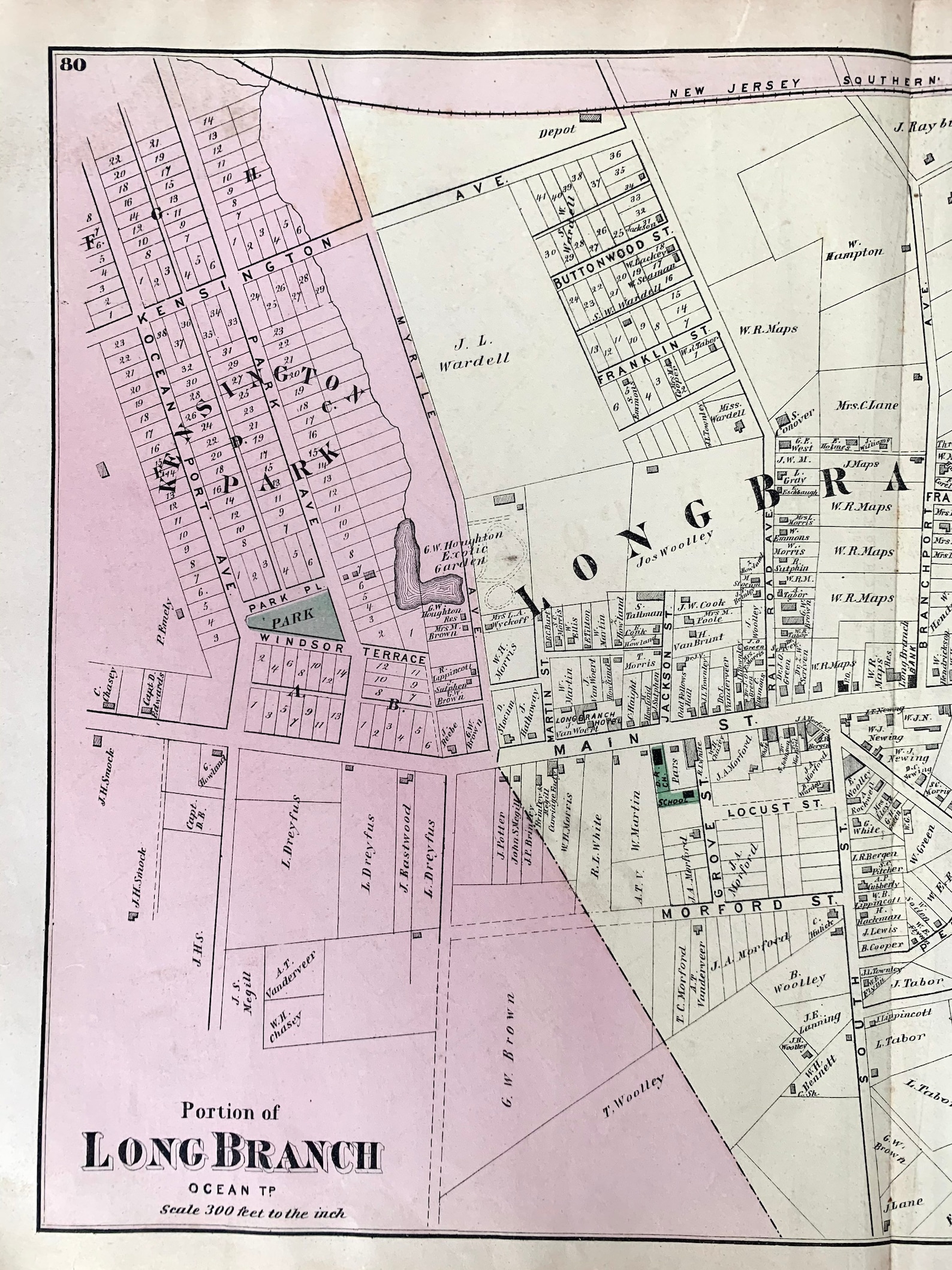 Long Branch New Jersey Map Original 1873 Monmouth County Etsy UK