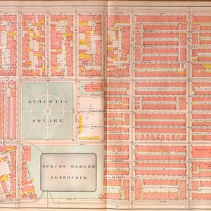 Brewerytown map, Original 1907 City of Philadelphia Atlas Map, Jefferson Street Grounds, Fairmount, Philadelphia Athletics
