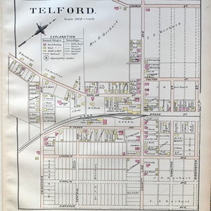 Telford map, Original 1893 Montgomery county atlas, Franconia