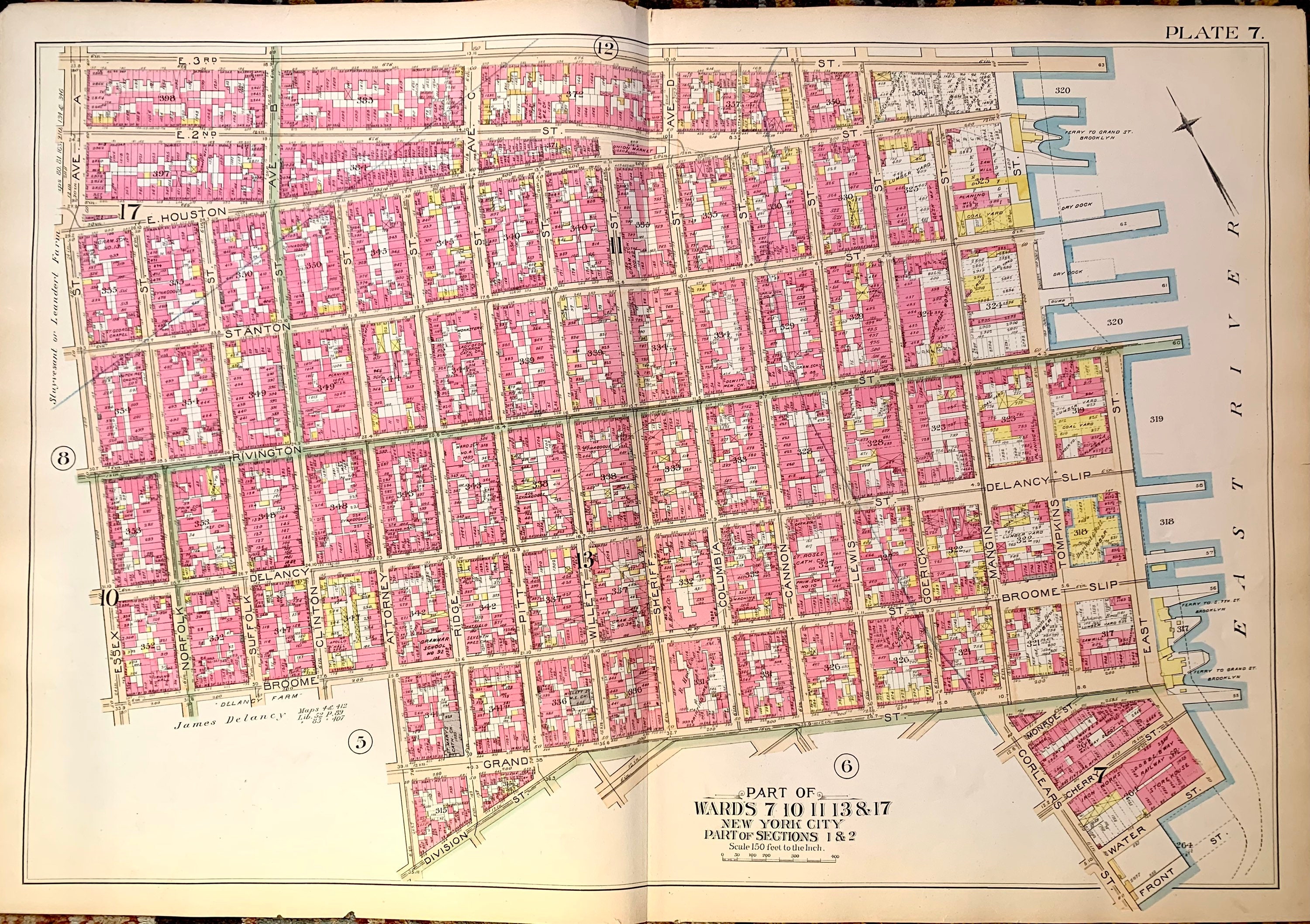 Lower East Side Map Original 1894 Manhattan Island Atlas - Etsy