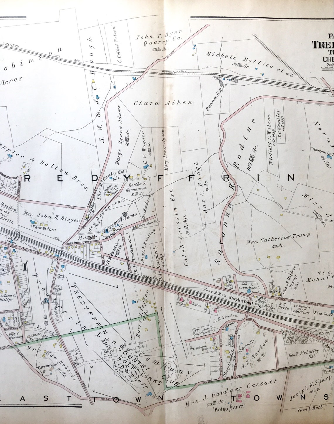 Paoli Map Original 1926 Mainline Pennsylvania Railroad Atlas Etsy UK