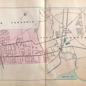 Absecon map, Original 1924 Absecon Island atlas, Pleasantville map, Jersey shore