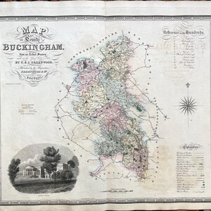 Buckingham County, Original 1834 Counties of England Atlas, Milton Keynes, Roald Dahl Museum, Stowe Gardens