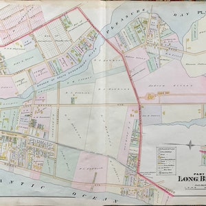 Long Branch map, Original 1889 Monmouth County Atlas, Seven Presidents Park