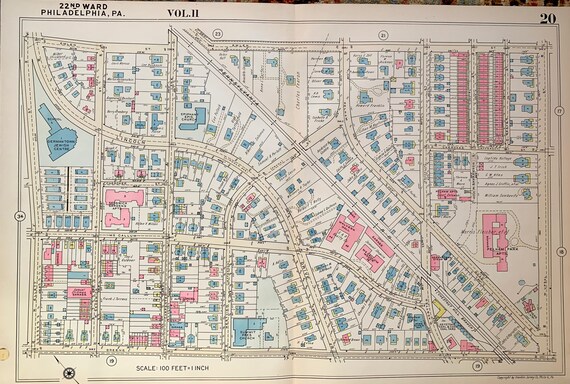Mount Airy Map Original 1955 Philadelphia Atlas Upsal Allen | Etsy