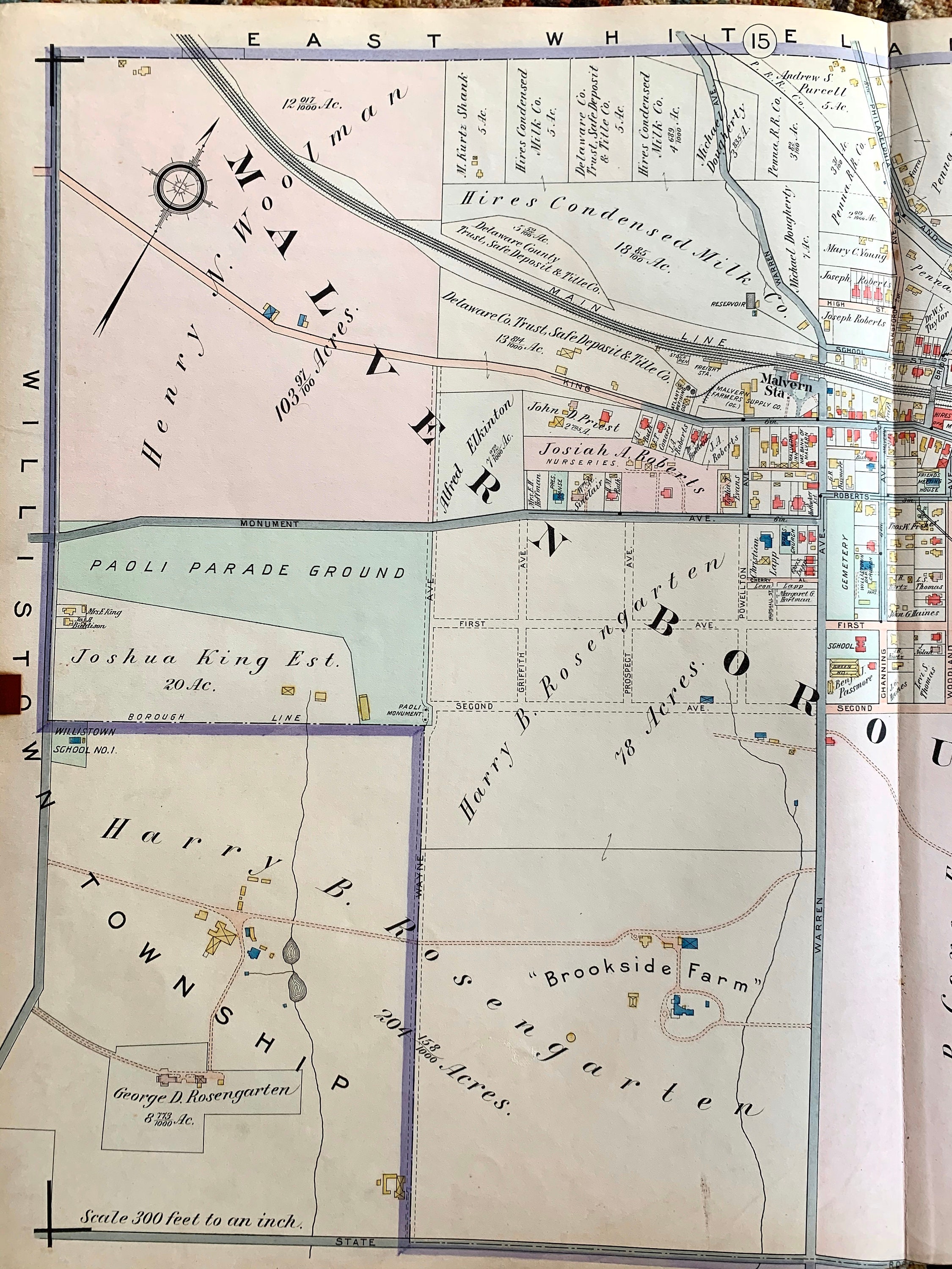 Malvern Map Willistown Township map Original 1912 Etsy España