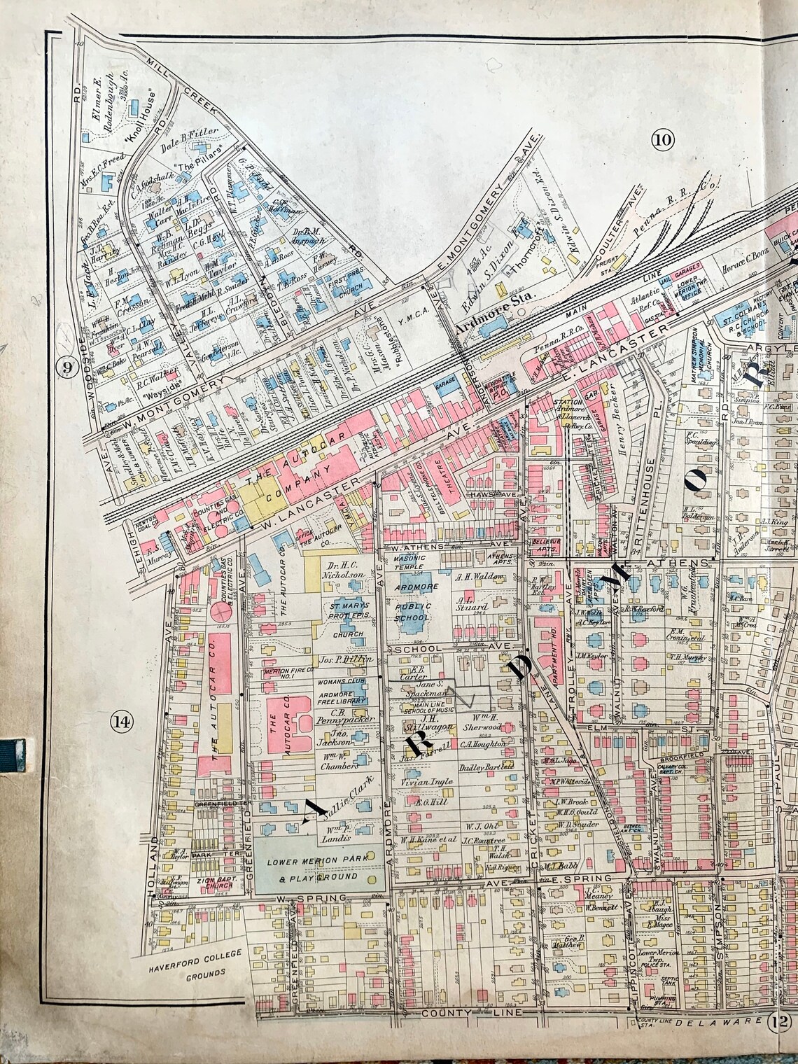 Ardmore Map Original 1926 Mainline Atlas WYNNEWOOD Lower Etsy