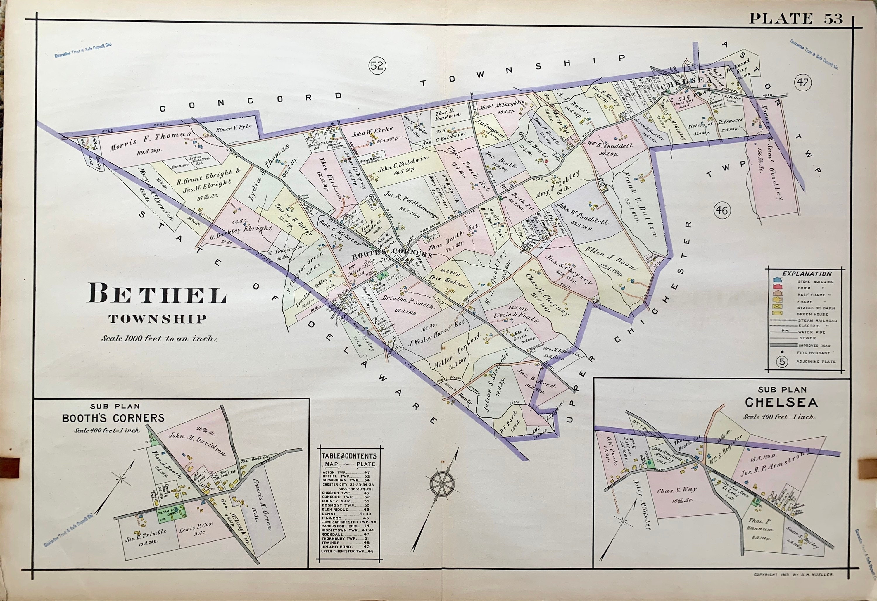 Home & Living Globes & Maps Booths Corners Original 1892 Delaware