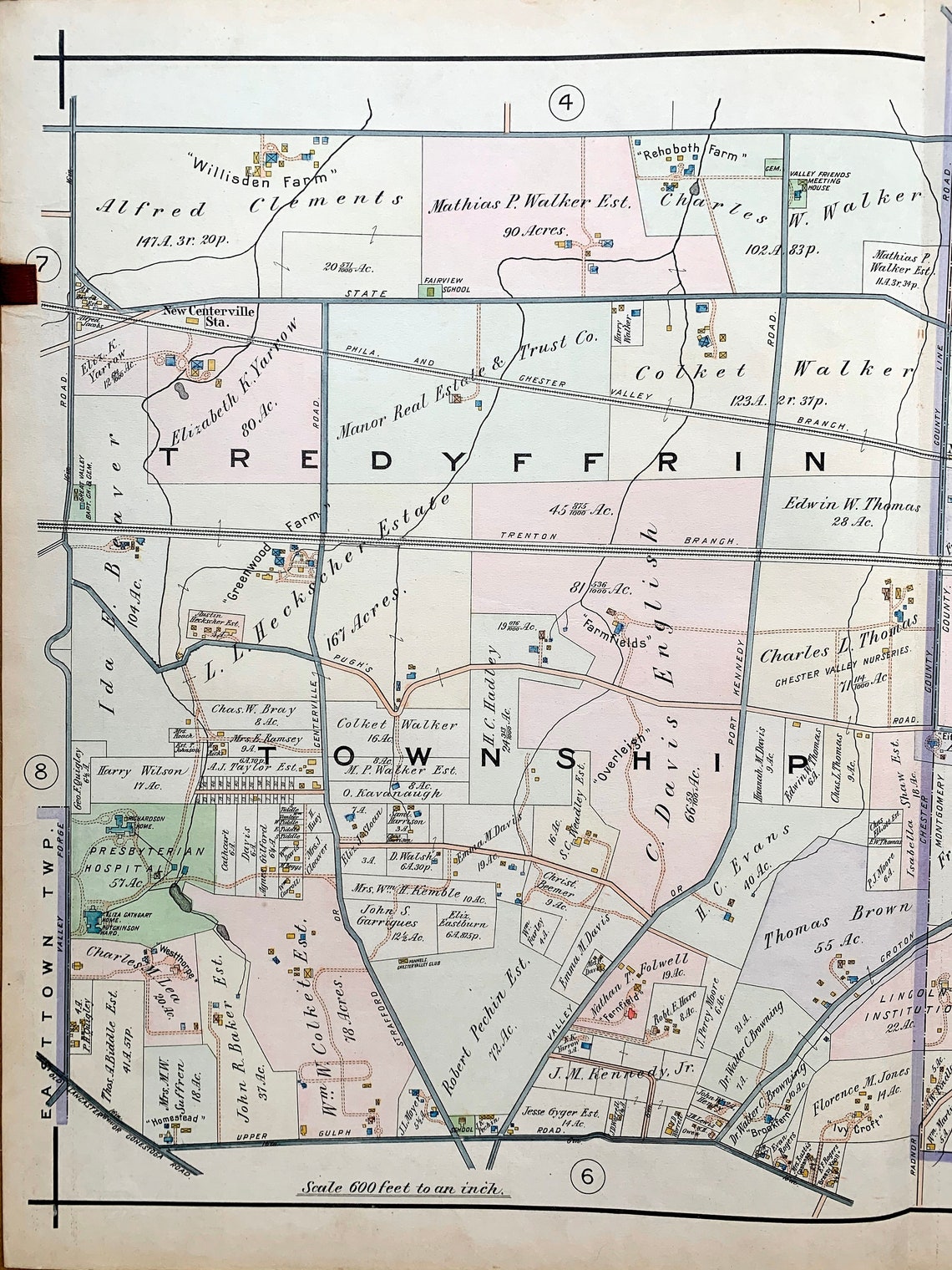 King of Prussia Map Original 1912 Pennsylvania Main Line Etsy