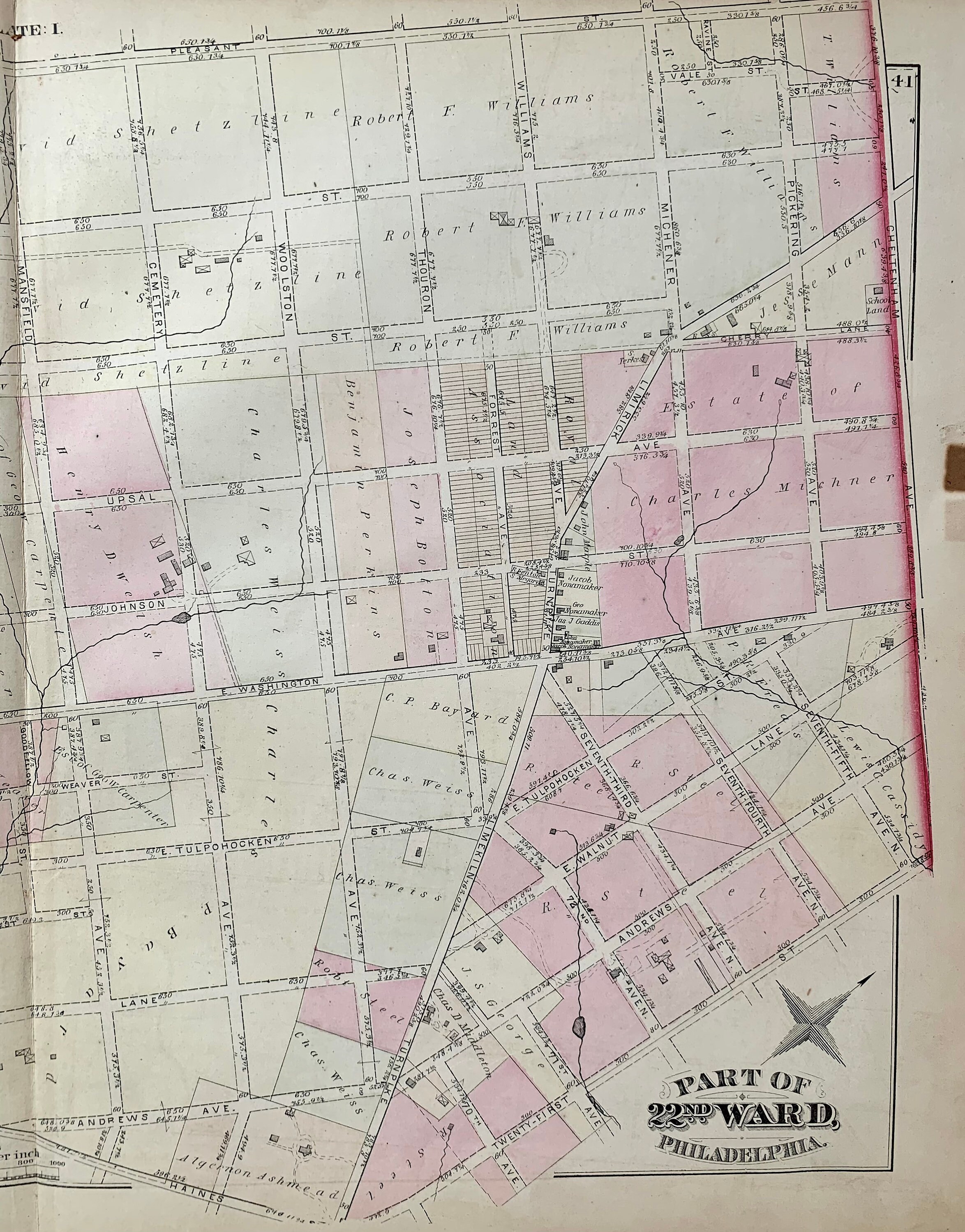 East Mount Airy Map Original 1878 Philadelphia Ward 22 Etsy UK
