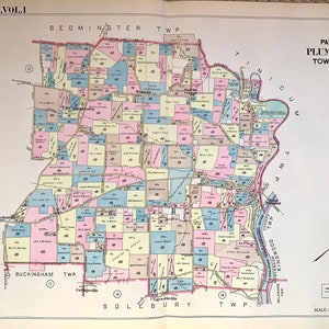 Plumstead Township map, Original 1948 Bucks County Atlas, Hinkletown, Wismer