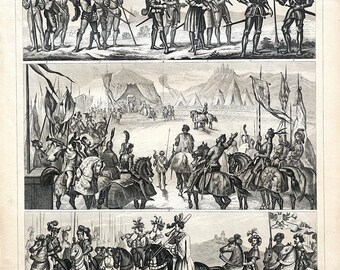 Midieval Armor and Tournaments, Original 1857 Iconographic Encyclopedia, Military Sciences, Normans, Anglo Saxons