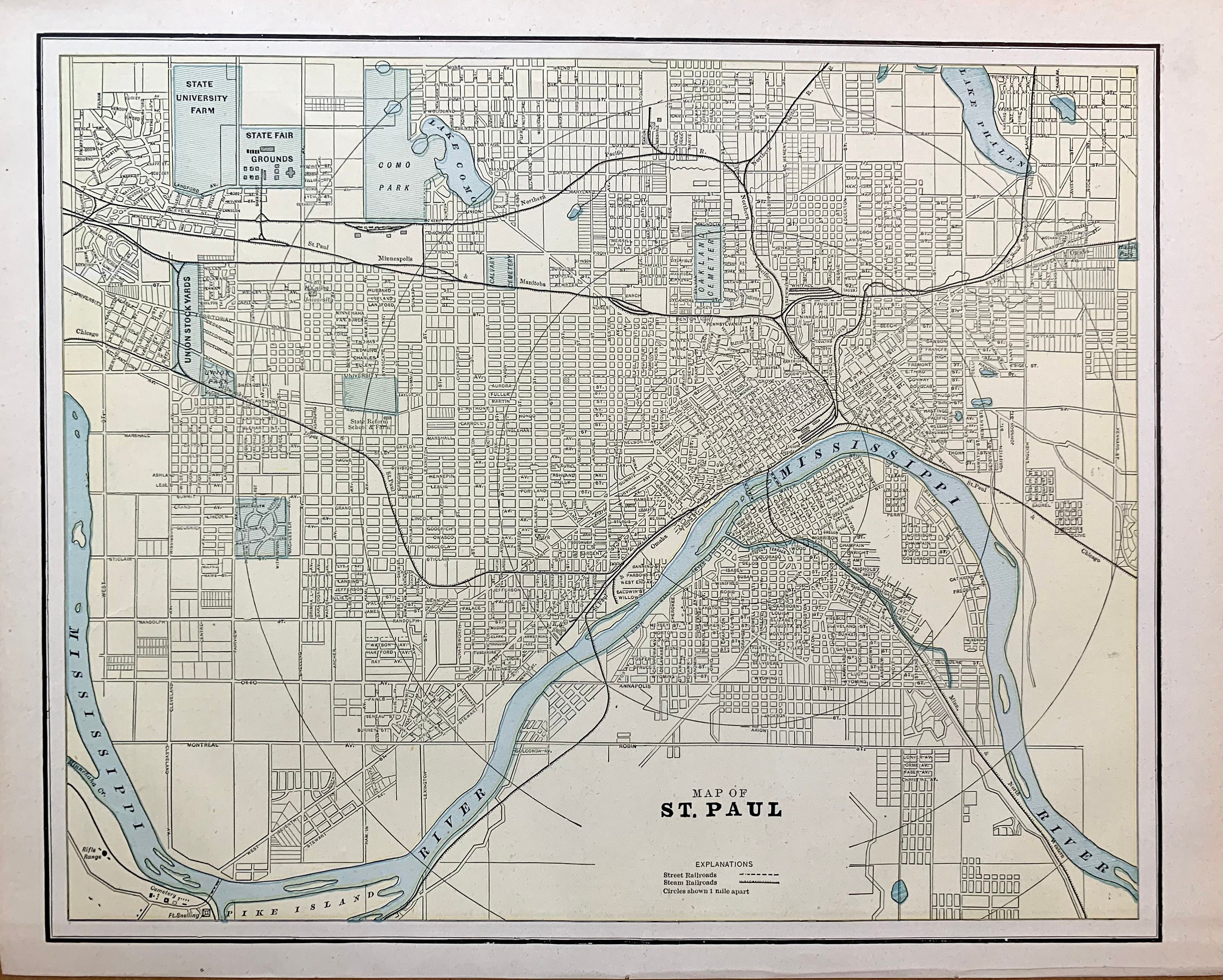 Vintage Map of St. Paul Minnesota - 1891 by CartographyAssociates