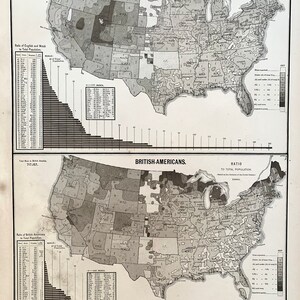 May include: A black and white map of the United States showing the ratio of English and Welsh, and British-Americans to the total population. The map is divided into states and shows the percentage of each group in each state. The map is based on the census of the United States.
