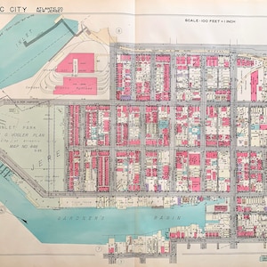 Atlantic City map, Original 1938 Absecon Island atlas, Gardners Basin, Back Bay Ale house
