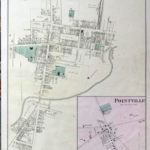 Medford map, Original 1876 Burlington County Atlas, Rancocas, Pointville