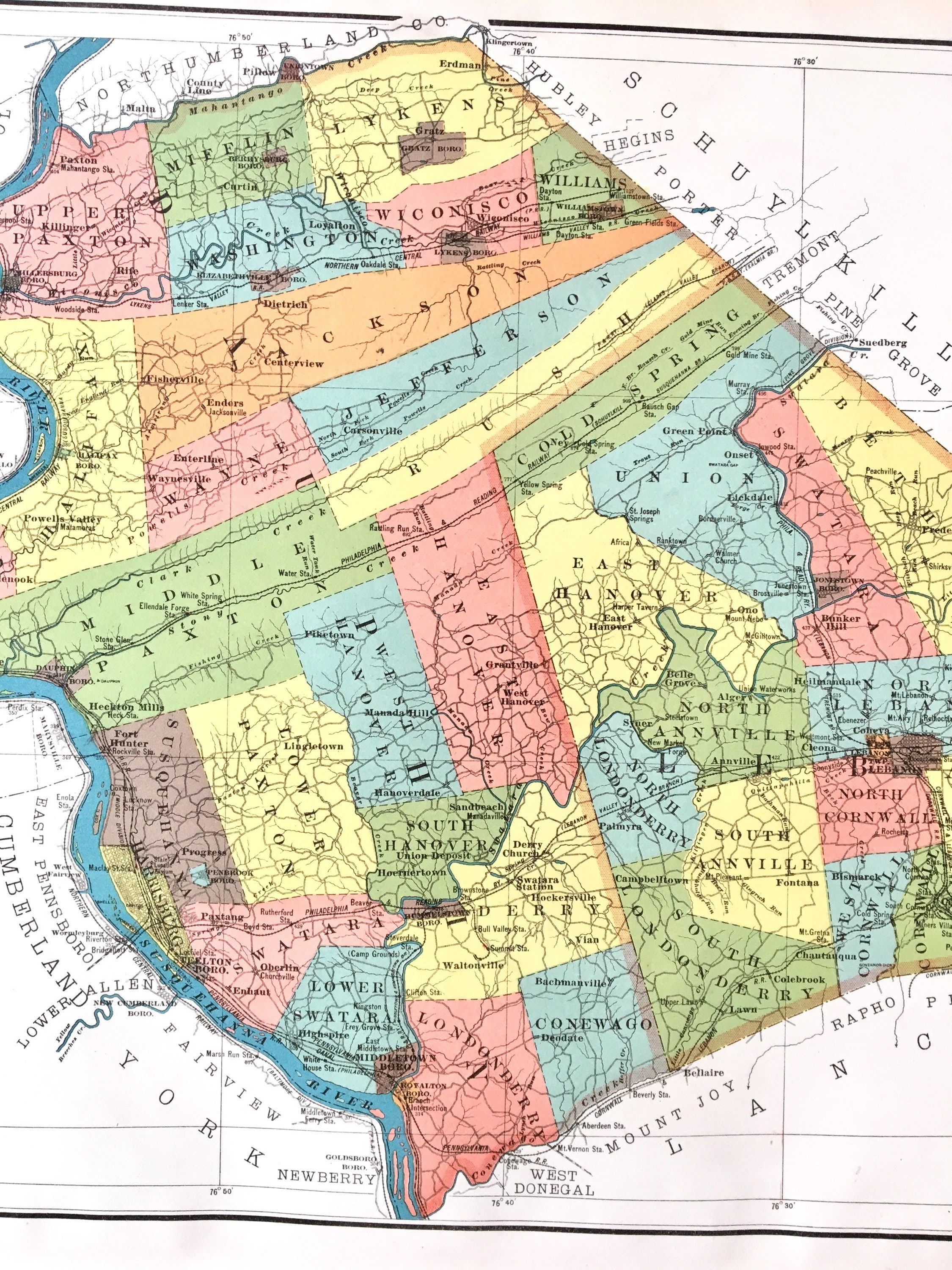Dauphin County, Lebanon County, Original 1900 State of