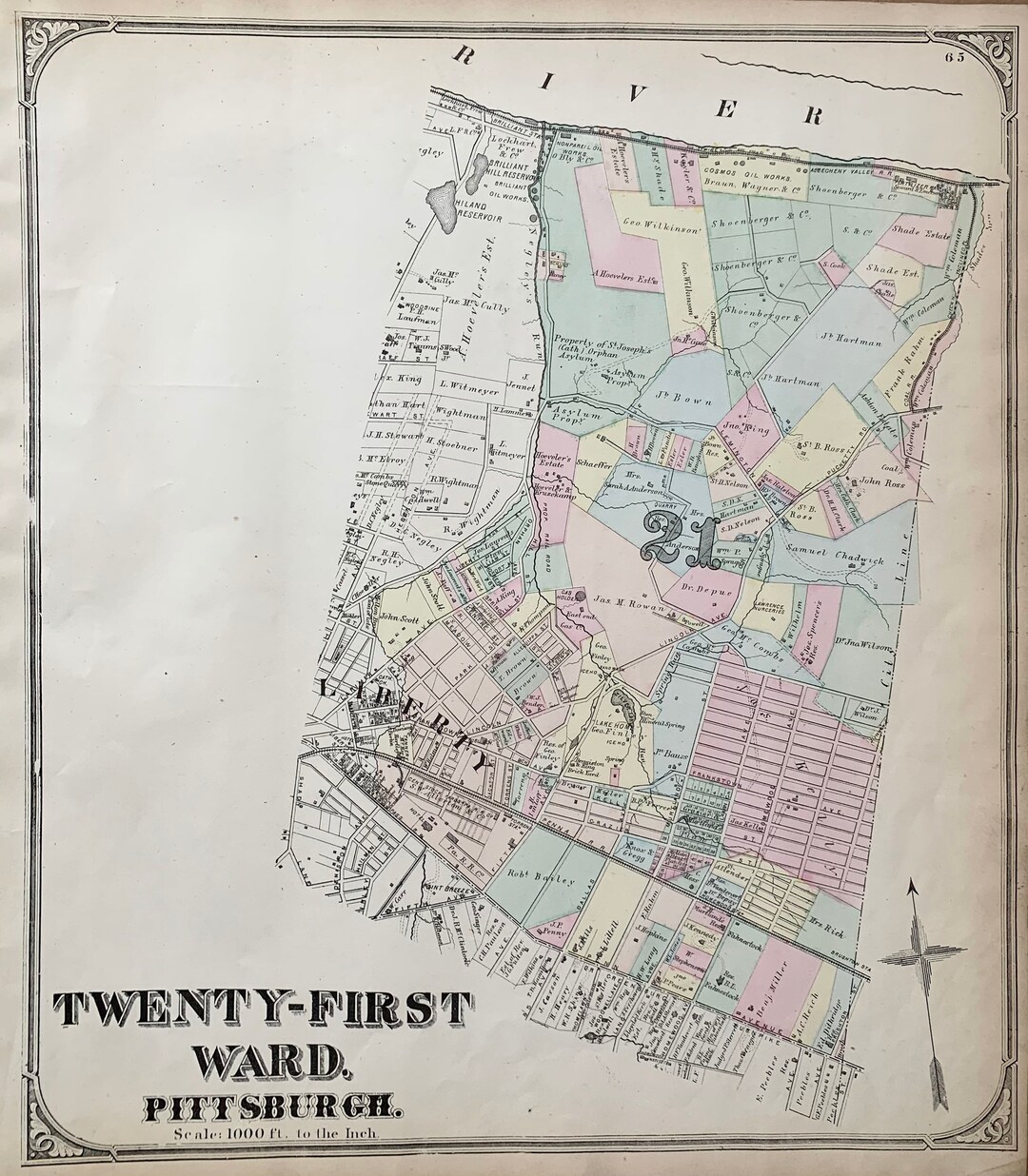 Homewood Map, Original 1872 Pittsburgh Atlas, University of Pittsburgh