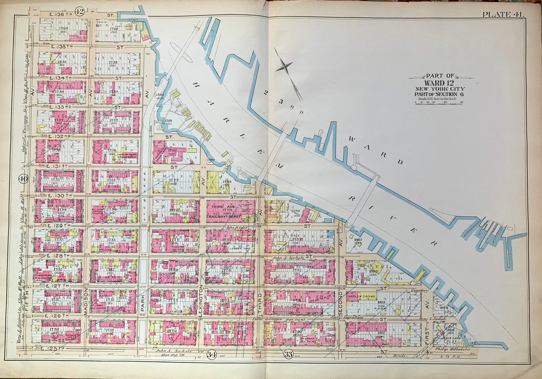 Harlem Map Original 1894 Manhattan - Il 1080xN.4555881646 F9ot