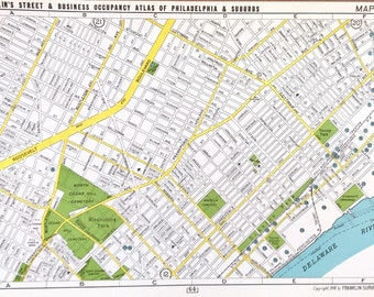 Tacony map, Original 1946 Philadelphia atlas, Mayfair, Wissinoming, Frankford, Holmesburg