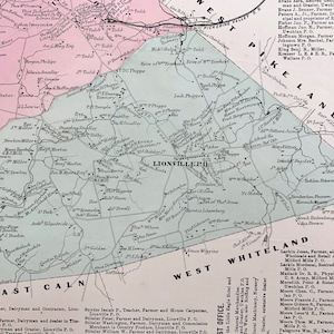 Uwchlan Township Map Upper Uwchlan Map Original 1873 Chester Etsy