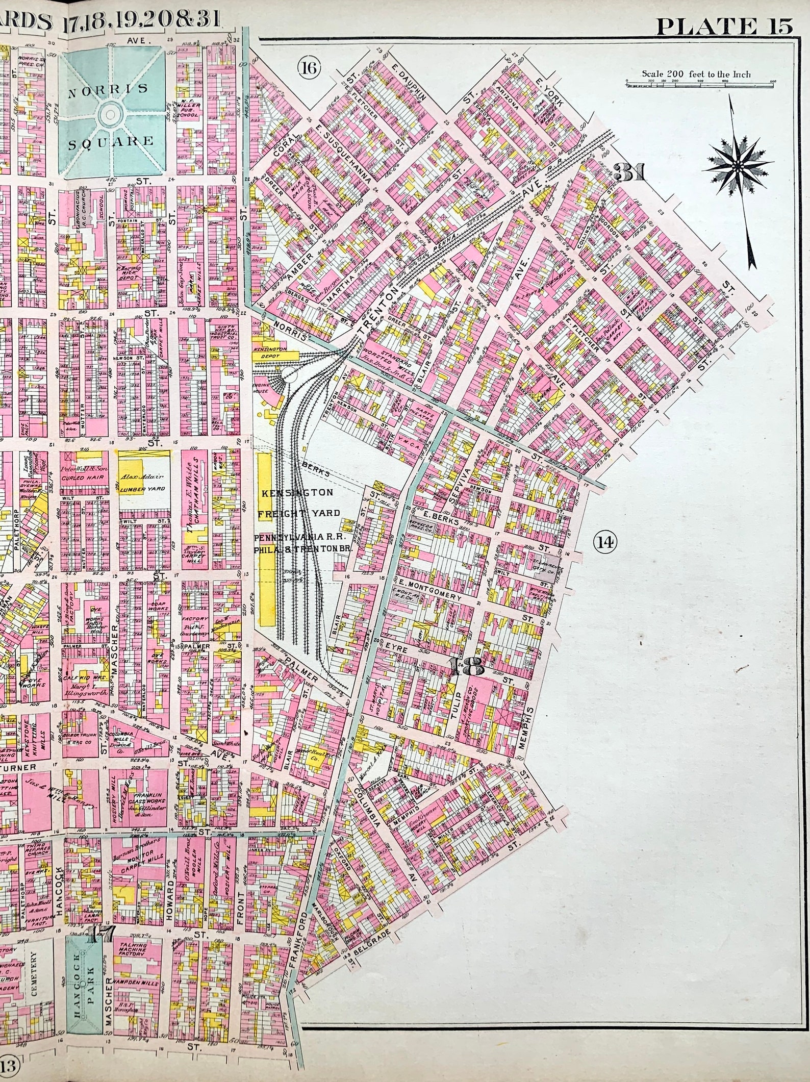 West Kensington Map Original 1910 Philadelphia Atlas Etsy