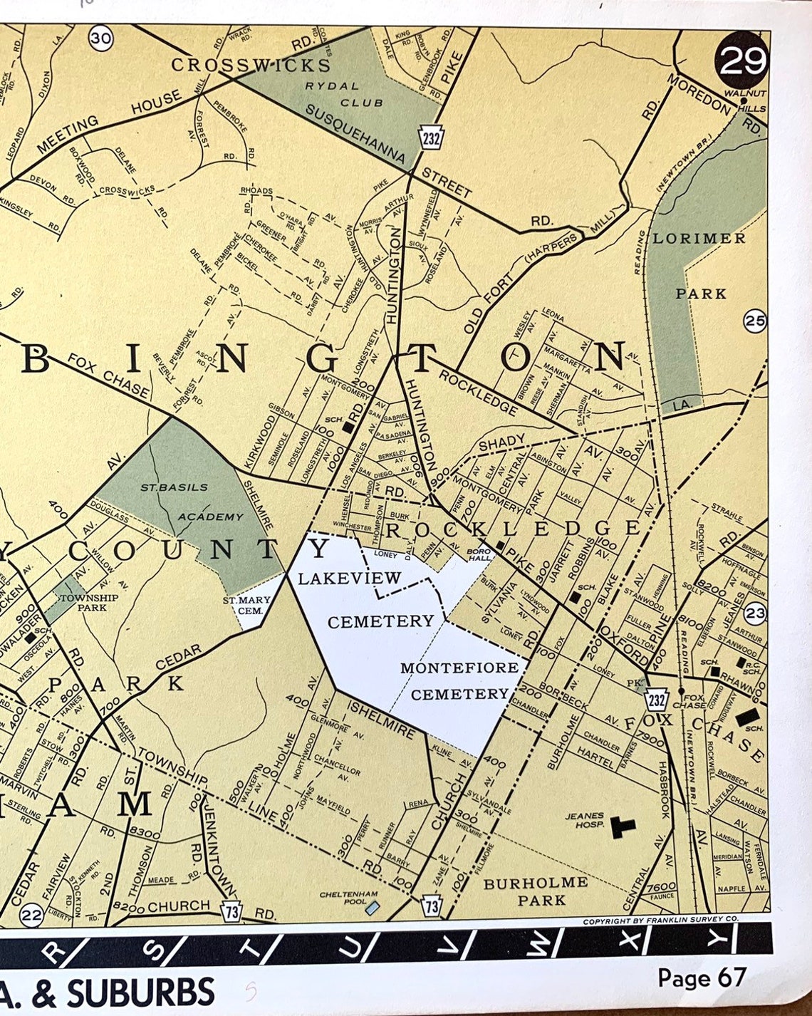 Abington Map Cheltenham Map Montgomery County Pennsylvania Etsy